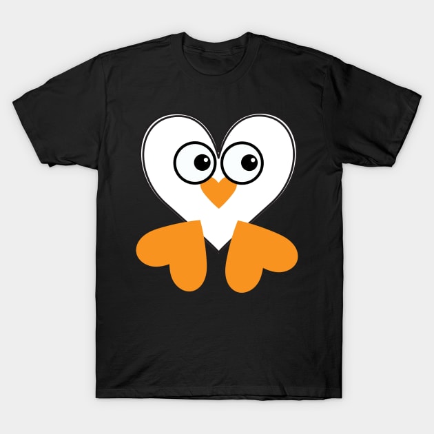 penguin heart T-Shirt by MGuyerArt